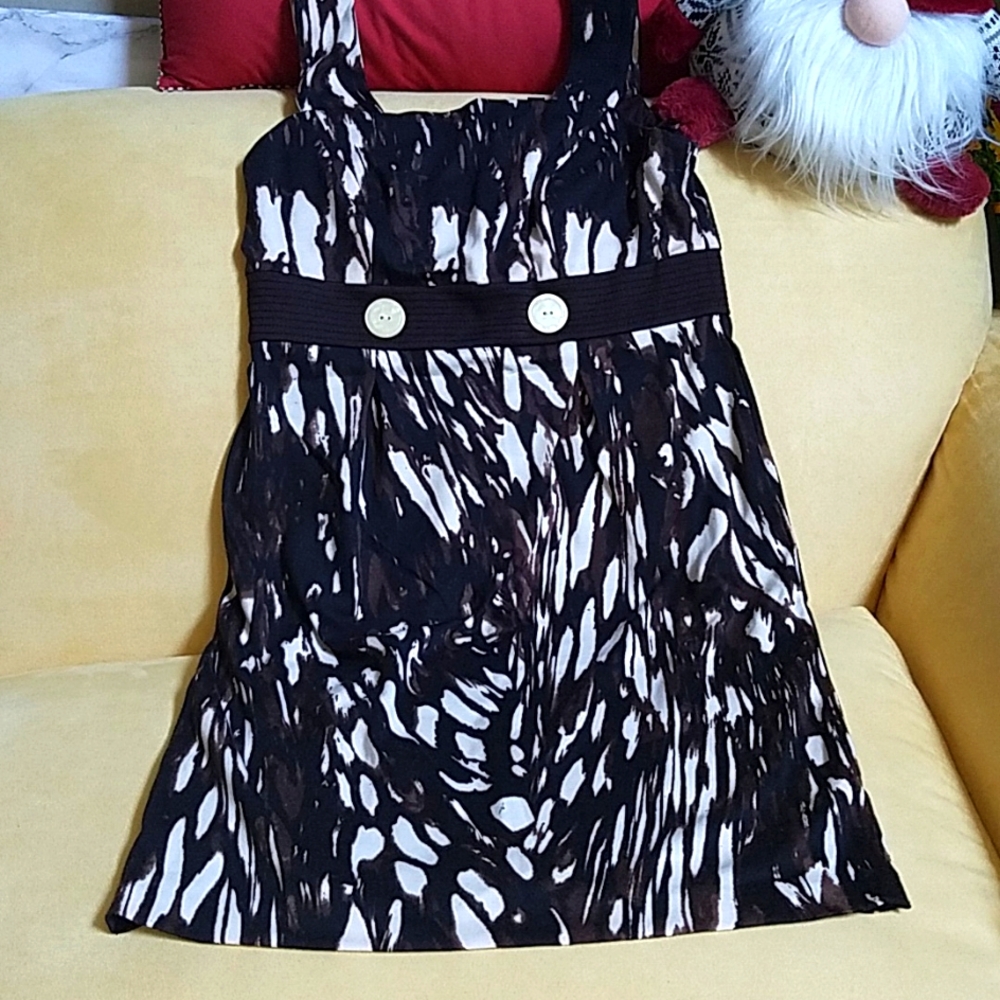 R & M Richards Black brown and white dress size12